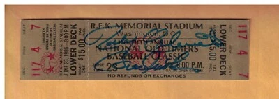 Rocky Colavito & Freehan AUTOGRAFIADO 1986 OLD TIMERS CLÁSICO R.F.K STADIUM JSA Foto 1 de 2