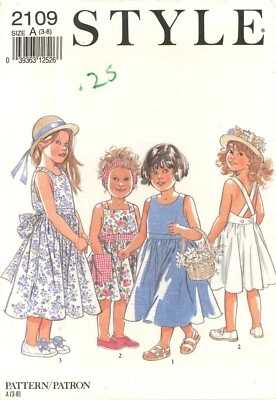 Style 2109 Full-Skirted Dress, Square Neck, Double Button Closure Sz 3-8 UNCUT - Image 1 of 4