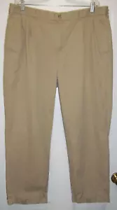 Polo Ralph Lauren Khaki Chinos Hammond Pants Men 40x30 Tan Khaki Pleated Cuffs - Picture 1 of 10