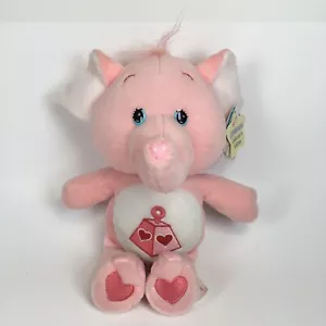 Vintage Care Bear Cugini Lotsa Cuore Elefante 11” Rosa Peluche Lovey - Foto 1 di 5