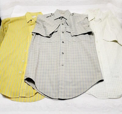 Conjunto de 3 camisas vintage de tela del desierto de media manga años 70 Eddie Bauer Manhattan Foto 1 de 4