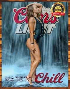 Coors Light - Beautiful Women - Made To Chill - Rare - Metal Sign 11 x 14 - Picture 1 of 4