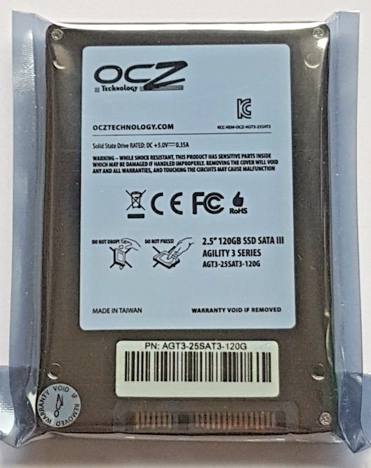 120 GB SATA III OCZ Agility 3 Series AGT3-25SAT3-4.2oz SSD 2D-NAND MLC 2,5 " New - Image 1 of 1