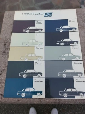 CARTELLA COLORI ORIGINALE 1968 FIAT 125 BERLINA - Immagine 1 di 3
