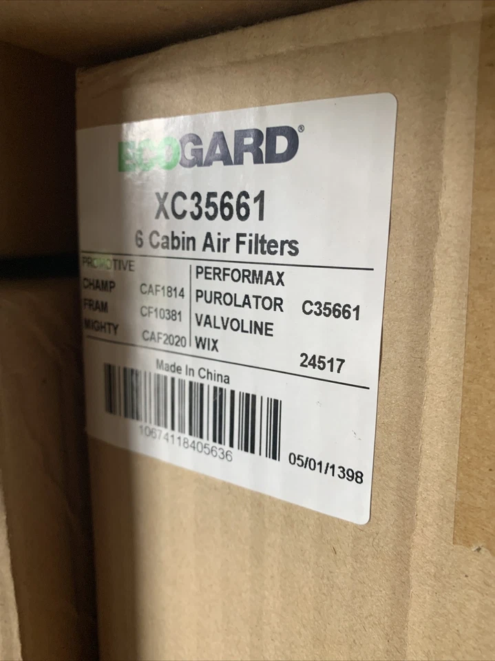 1x Filtro de aire de cabina delantero Ecogard XC35661 Foto 1 de 1