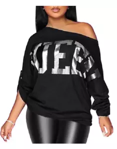 NEW PESION Women's Sexy Sleeve Off The Shoulder Tops QUEEN Top Size 3XL - Picture 1 of 4