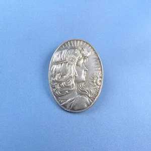 Broche Belle Epoque / Prendedor antiguo Art Nouveau plateado - Imagen 1 de 4