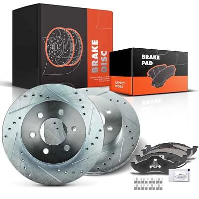 Передние боковые перфорированные тормозные диски и тормозные колодки для Dodge Dakota 1999 Durango 98-99 - Изображение 1 из 4