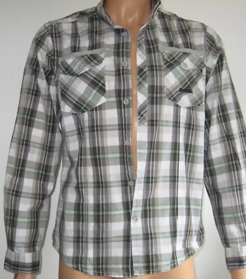 Mens BENCH Long Sleeve check Shirt Size Large Pre Worn 100% Cotton - Image 1 of 4