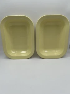 Texas Ware 119 Pale Yellow Rectangle Serving Bowls 10 x 7.5" Set of 2 Melamine - Picture 1 of 9