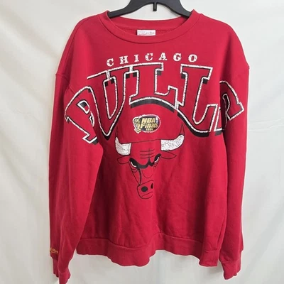 芝加哥公牛队 Mitchell & Ness 运动衫 LG 红色图形篮球 NBA 复古 — 第 1/4 张图片