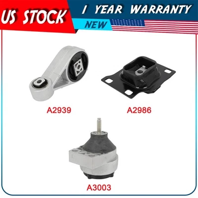 Engine Motor Mount Kit For 2000-2003 Ford Focus 2.0L DOHC Set 3PCS A2939 A2986 - Image 1 of 4