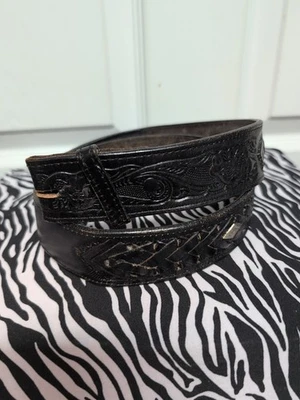 Cinturón occidental negro de colección Nocona para hombre talla 34"- 36".   Diamante de plata tooled Foto 1 de 4