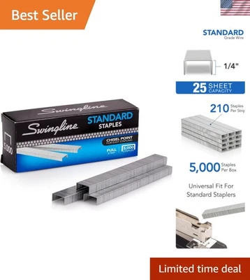 Caja de grapas estándar de 5.000 - punta de cincel de 1/4" para grapado suave Foto 1 de 4