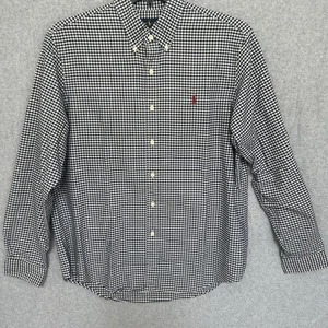 Ralph Lauren Herren Hemd Large Blau Gingham Kariert Langarm Knopfleiste Preppy - Bild 1 von 9