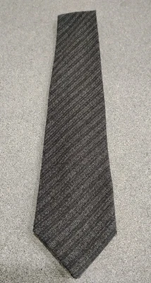 GIORGIO ARMANI CRAVATTE ITÁLIA GRAVATA CINZA TOM SOBRE TOM LÃ MISTURA.  EXCELENTE! - Imagem 1 de 4