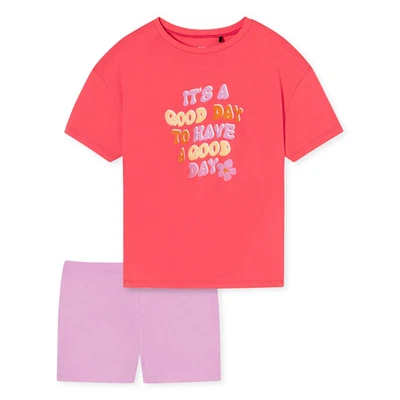 Schiesser Niñas Pijama Set - Corto, Algodón, Motivo Rosa/Rojo 140 - Imagen 1 de 3