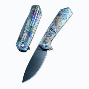 TWOSUN TS223AJ M390 Blade Folding Knife Colorful Titanium Handle Fast Open - Picture 1 of 6