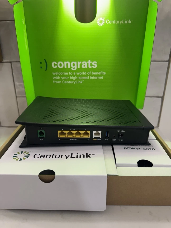 CenturyLink C3000Z Zyxel Bonded 2.4 & 5ghz Wireless WiFi Modem Router - Image 1 of 4