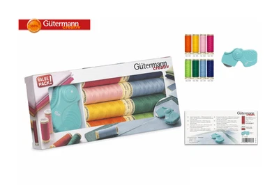 Gutermann Sewing Thread Set: Sew-All: 8 x 100m: with Folding Rotary Cutter Pack - Image 1 of 4