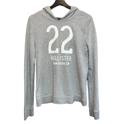 Hollister Y2K Gray Graphic Hoodie Sweatshirt Womens L - Image 1 of 4