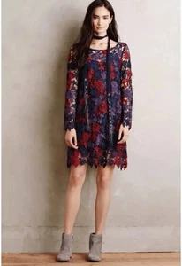 Anthropologie Moulinette Soeurs Lace Harvest Blooms Crochet Dress Size 0 - Picture 1 of 4