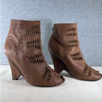 Женские кожаные гладиаторские сапоги Sam Edelman Krosby размер 9,5 на танкетке с открытым носком  - Изображение 1 из 4