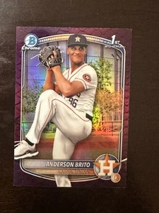 2025 Bowman Chrome -Anderson Brito /199 Purple Reptilian Houston Astros 🔥 - Picture 1 of 3