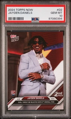 💥2024 Topps Now Draft JAYDEN DANIELS RC #D2 Rookie PSA 10 GEM MINT 🔥💎 - Image 1 of 3