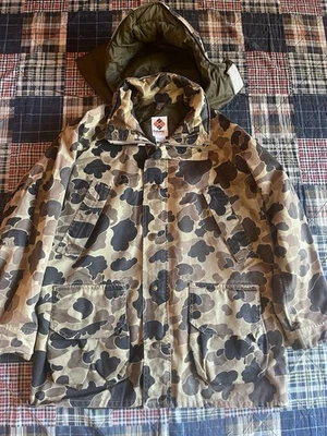 复古 Columbia Camo Goretex 狩猎夹克外套男式 XL 码高美国制造 — 第 1/4 张图片