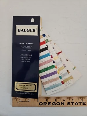 BALGER Kreinik Color Card Fan Book Guide Metallic Yarns Japan Gold Thread Sample - Image 1 of 4
