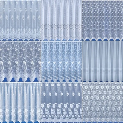 Luxury White Net Curtain Floral, Butterfly, Abstract And Plain Designs Available - Image 1 of 4