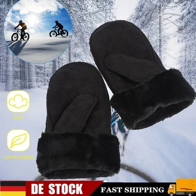 Fausthandschuh Kunstleder Handschuhe Fausthandschuhe Thermo Fäustlinge Kunstfell - Bild 1 von 4