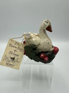 Vintage 1989 HOUSE OF HATTEN 12 Days Christmas #6 Geese A Laying Ornament - Picture 1 of 5