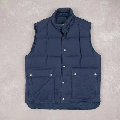 Vintage Feather Down Puffer Gilet Jacket XL Men's Blue Vest - Image 1 of 4