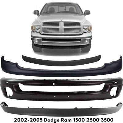 Front Bumper Primed Steel & Valance Kit For 2002-2005 Dodge Ram 1500 2500 3500 Foto 1 de 4