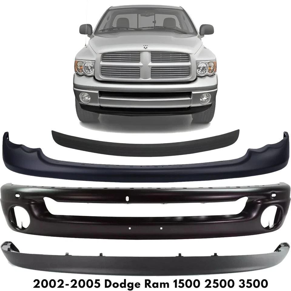 Front Bumper Primed Steel & Valance Kit For 2002-2005 Dodge Ram 1500 2500 3500 Foto 1 de 4