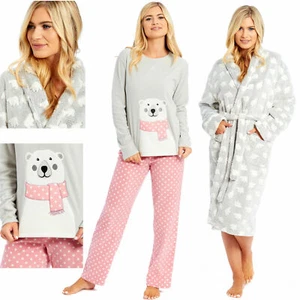 SEÑORAS MUJER VESTIDO PIJAMA POLAR VELLÓN VESTIDO DE BAÑO PJS NOCHE LOUNGE - Imagen 1 de 20