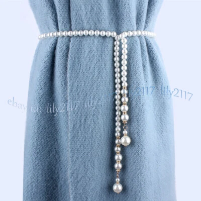 Белая черная жемчужная цепочка для талии живота аксессуары для женского ремня ювелирные изделия для тела - Изображение 1 из 4