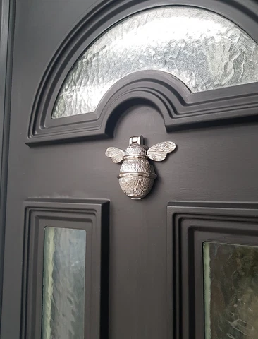 Solid Brass Bumble Bee Door Knocker -Antique Vintage Country Nickel Plated Gift Cover