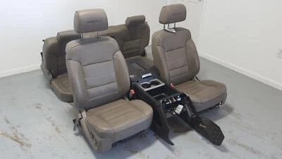 15-19 GMC SIERRA 2500 DENALI TAN LEATHER FRONT & REAR SEATS W/CONSOLE DRIVER 15 - Image 1 of 4