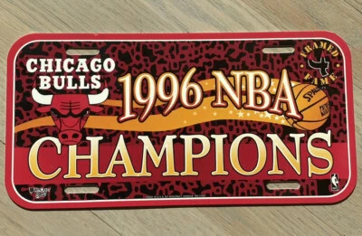 1996 Chicago Bulls NBA Champions License Plate -Wincraft USA -PLASTIC - Image 1 of 2