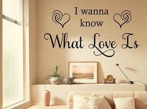 Wall Quote "I wanna know..." Sticker Love Sticker Decal Decor Transfer Quote - Picture 1 of 7