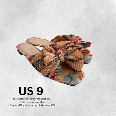  Sandalias planas Loeffler Randall para mujer con nudo Butter Daphne talla 9 Foto 1 de 4