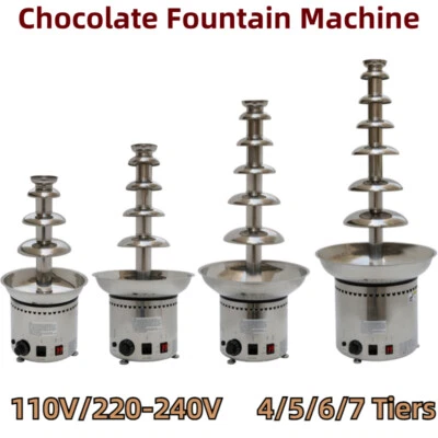 4/5/6/7 Tiers Commercial Stainless Steel New Heating Chocolate Fountains Machine - image 1 of 4