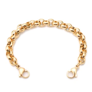Medical ID Yellow Gold Stainless Rolo Link Interchangeable Bracelet - 6 Sizes! - Picture 1 of 1