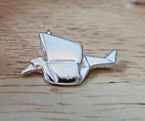 ¡Dije grúa origami japonesa moderna de plata de ley de 12x20 mm! - Imagen 1 de 5