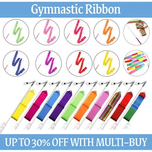 Gymnastikband Tanzen Rhythmische Wirbelrute Streamer Bänder Tanz 10 Farben - Bild 1 von 49