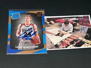 Lauri Markkanen Jazz Bulls Auto Signed 2017-18 PANINI Donruss Rated Rookie . - Picture 1 of 1