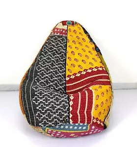 Hecho a mano Vintage Algodón Kantha Floral Bohemio Bean Bag Algodón Hassock P... - Imagen 1 de 5